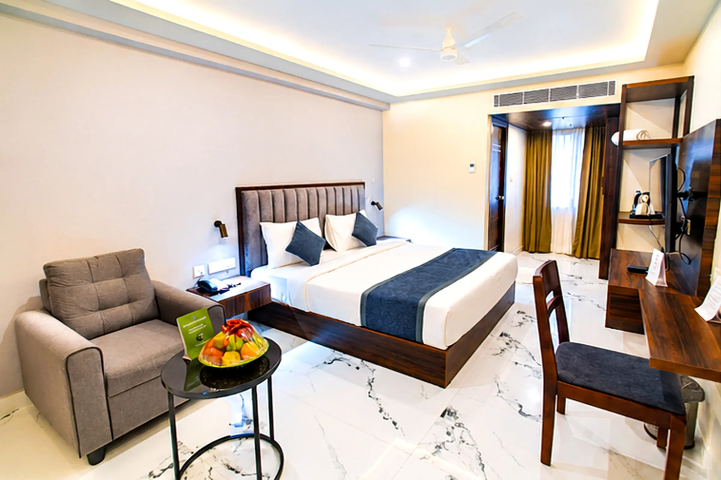 Executive Room premium business suite desk at BLOFT Hotel Katpadi